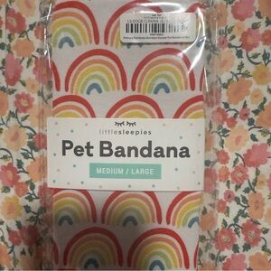 NWT Little Sleepies Primary Rainbows Bamboo Viscose Pet Bandana M/L Dog Cat